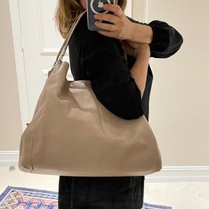 Coach Phoebe Light Taupe Pebbled Leather